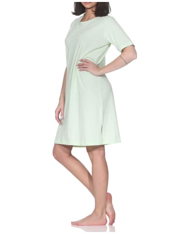 NORMANN Kurzarm Nachthemd Streifenoptik 125 214 903 in grün