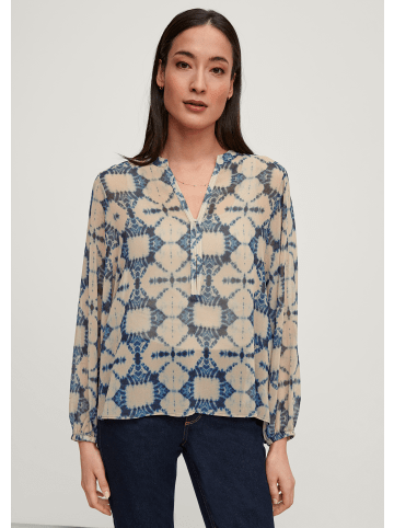 comma Bluse langarm in Beige-blau