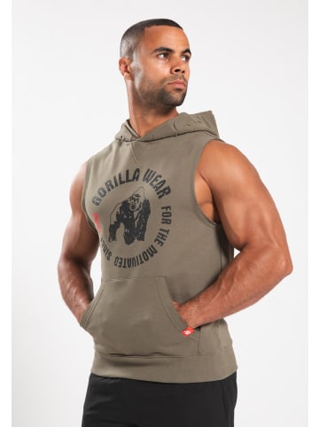 Gorilla Wear Ärmelloser Kapuzenpullover Marshall – Armeegrün – Größe L