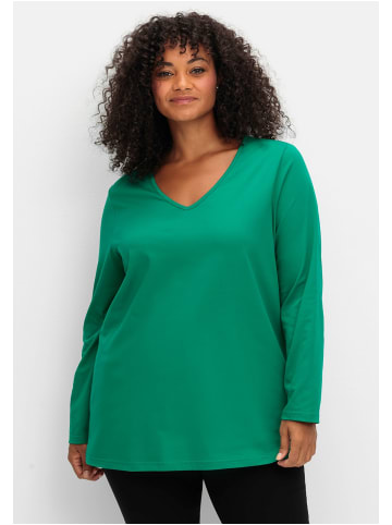 sheego Langarmshirt in grün