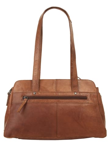 SPIKES & SPARROW Schultertasche echt Leder in cognac