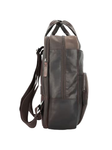 Strellson Brick Lane Rucksack Leder 42 cm Laptopfach in darkbrown