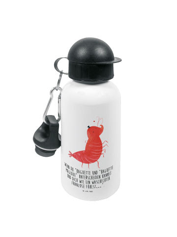 Mr. & Mrs. Panda Kindertrinkflasche Garnele Franzose mit Spruch in Weiß