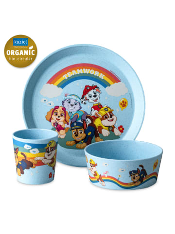 koziol CONNECT GROW PAW PATROL - Kleiner Teller + Schale + Becher in organic sky blue