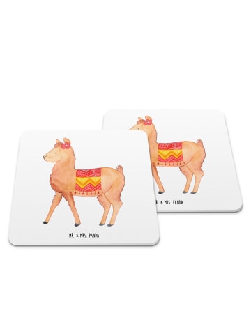 Mr. & Mrs. Panda Untersetzer Alpaka Stolz ohne Spruch in Weiß