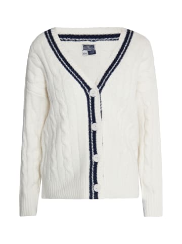 DreiMaster Maritim Strickjacke in Wollweiss Marine