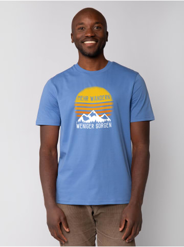 wat? Apparel T-Shirt Mehr Wandern in Bright Blue