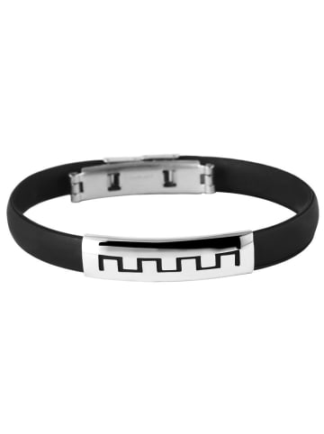 Adeliás Unisex Armband – Armreif aus Kautschuk Ø 6,5 cm cm in schwarz