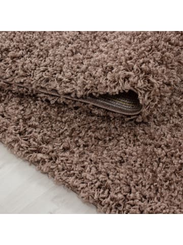 KADIMA DESIGN Teppich Hochflor Shaggy Waschbar Einfarbig RHEIN Strapazierfähig in Mokka