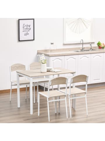 HOMCOM Essgruppe-100L x 63B x 76,5H cm-Hellgrau