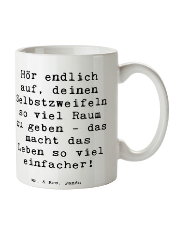 Mr. & Mrs. Panda Tasse Zweifel an sich selbst mit Spruch in Weiß