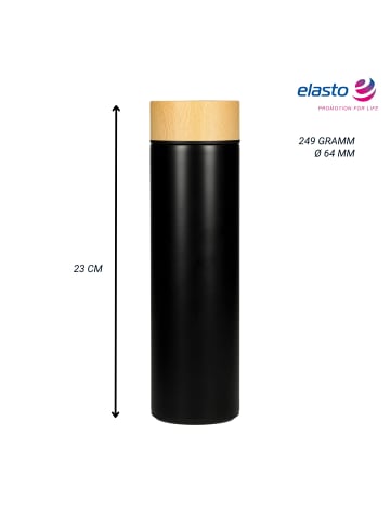 elasto Vakuumflasche "Astana" in schwarz/natur - 450 ml