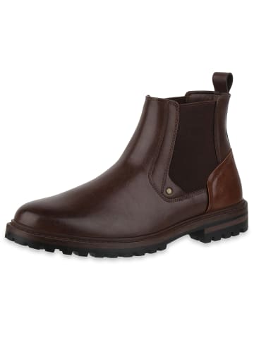 VAN HILL Chelsea Boots Briar in Dunkelbraun