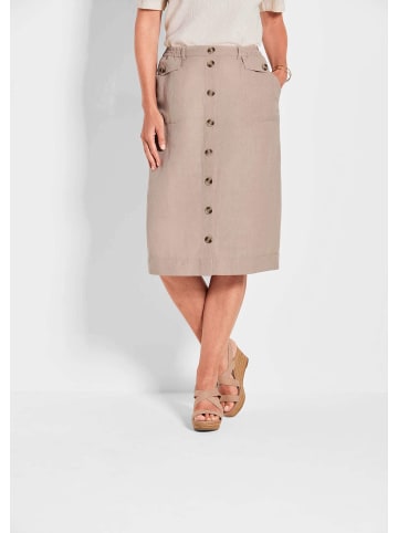 GOLDNER Rock Brauner Damen-Cargo-Rock mit Taschen in stein