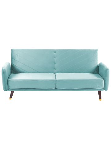 Beliani 3-Sitzer Sofa SENJA in Blau/Braun - (W) 198 x (H) 87 x (L) 95 cm