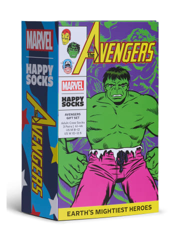 Happy Socks Socken 'MARVEL™ Avengers' 3er Pack in mehrfarbig