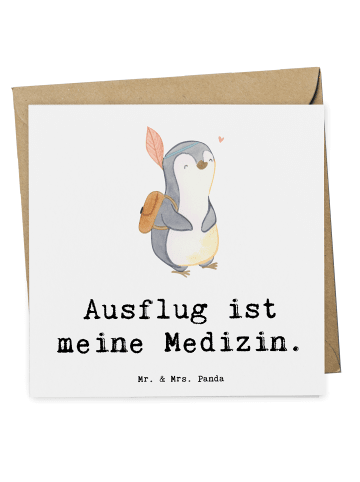 Mr. & Mrs. Panda Deluxe Karte Pinguin Ausflug mit Spruch in Weiß