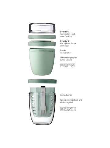 Mepal 2er Set Lunchpot mit Fruipot Ellipse in Nordic Green