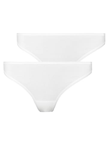 Skiny 2er P String Advantage Cotton Stretch in Weiß