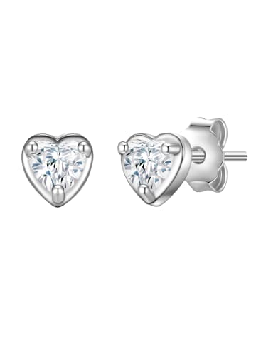 Glanzstücke München Ohrstecker Herz aus Sterling Silber mit Topas in silber