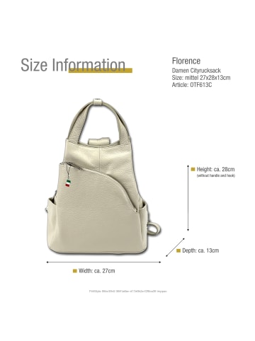 Florence Leder Cityrucksack Florence Rucksack beige ca. 27cm