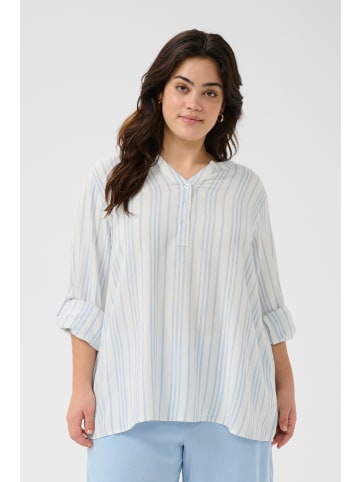 KAFFE curve Langarm-Bluse KCmille Loose fit in Chalk/Soft Chambray Stripe