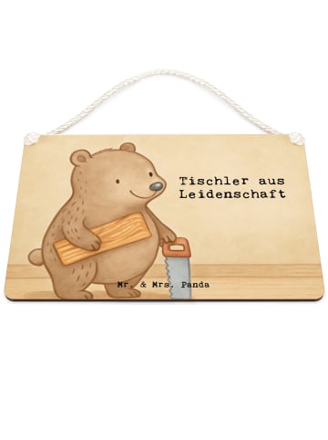 Mr. & Mrs. Panda Schild Tischler Leidenschaft Design mit Spruch in Weiß
