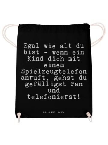 Mr. & Mrs. Panda Stofftasche Egal wie alt du... mit Spruch in Schwarz