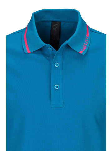 Replay Poloshirt Stretch Piquet in blau