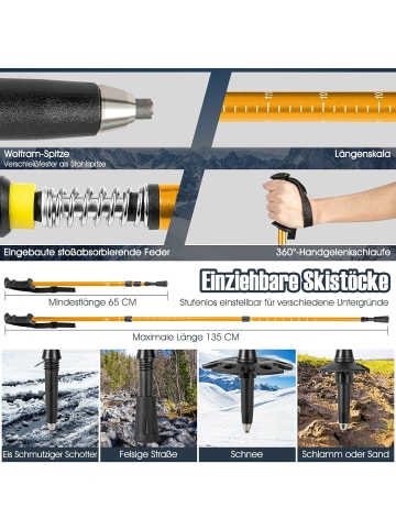 COSTWAY Schneeschuhe Set 25 '' in Gold