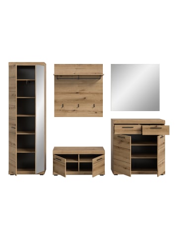 xonox.home Garderobenkombination  (B/H/T: 272x197x40 cm) in Evoke Oak Nachbildung