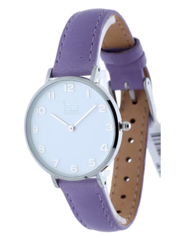 Ice Watch Quarzuhr City Pastel lila Lederarmband  32 mm in lila