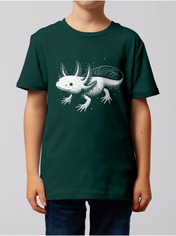 wat? Apparel T-Shirt Axolotl in Dunkelgrün