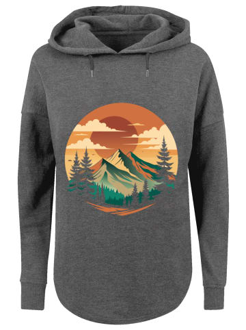 F4NT4STIC Oversized Hoodie Sonnenuntergang Berglandschaft in charcoal