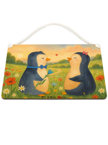 Mr. & Mrs. Panda Schild Pinguin Pärchen Design ohne Spruch in Weiß