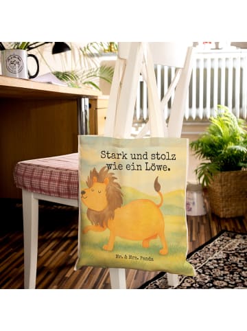 Mr. & Mrs. Panda Umhängetasche Sternzeichen Löwe Design mit Spruch in Weiß