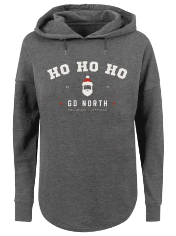 F4NT4STIC Oversized Hoodie Ho Ho Ho Santa Claus Weihnachten in charcoal