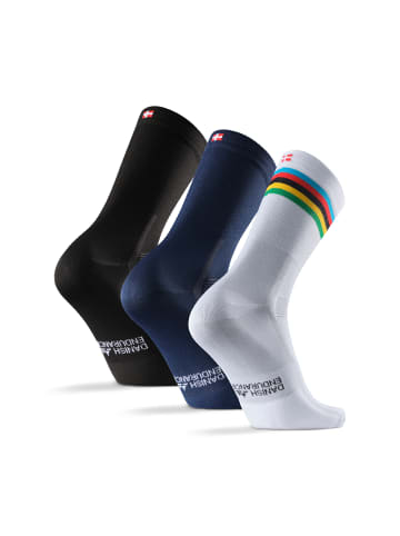 DANISH ENDURANCE Sportsocken Lange Fahrradsocken in black/navy/white