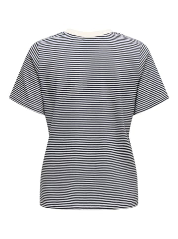 JACQUELINE de YONG T-Shirt 2er-Set Rundhals Kurzarn lockeres Baumwolle Shirt in Dunkelblau-Hellblau