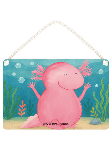 Mr. & Mrs. Panda Deko Schild Axolotl Hurra Design ohne Spruch in Weiß
