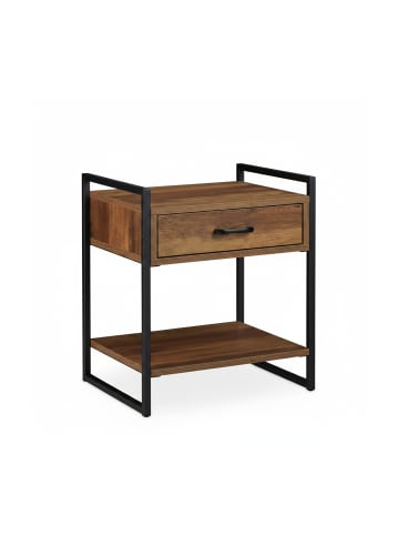 relaxdays 2 x Nachttisch in Holzoptik/Schwarz - (B)43 x  (H)50 x (T)37 cm