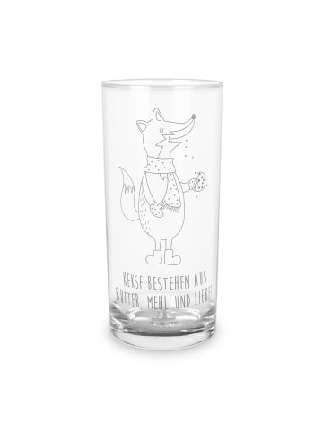Mr. & Mrs. Panda Wasserglas Fuchs Keks mit Spruch in Transparent