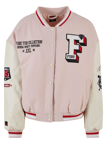 FUBU FUBU Damen FW231-017-2 FUBU College Varsity Jacket in light pink/offwhite/red
