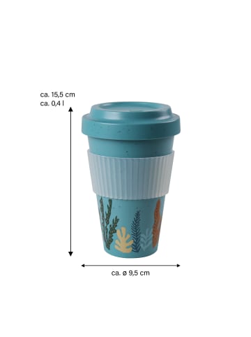 Stoneline Kaffeebecher to-go aus rPET, 400 ml, türkis in Blau