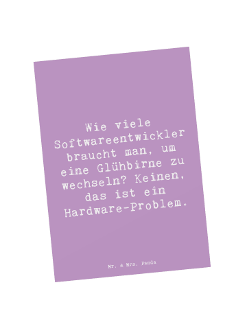 Mr. & Mrs. Panda Grußkarte Spruch Softwareentwickler Glühbirne m... in Lavendeltraum