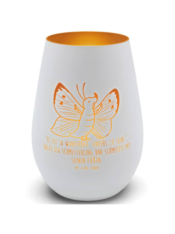 Mr. & Mrs. Panda Teelichthalter Glas Schmetterling Zitronenfalte... in Weiß