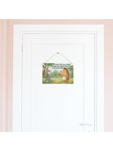 Mr. & Mrs. Panda Schild Hase Igel Design mit Spruch in Weiß