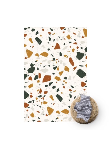 WALLART Vinyl-Teppich - Detailliertes Terrazzo Muster Livorno in Braun