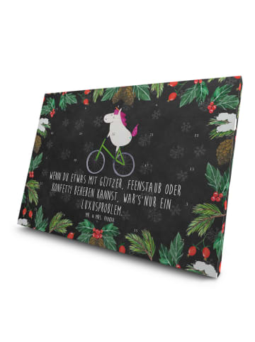 Mr. & Mrs. Panda Tee Adventskalender Einhorn Radfahrer mit Spruch in Kreidetafel