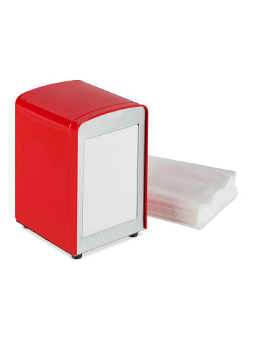 relaxdays 10x Serviettenspender in Rot